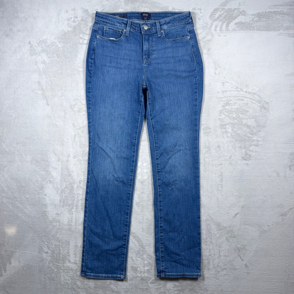 NYDJ Sheri Slim Jeans Womens 4 Lift Tuck Tummy Lovesick Straight Leg Stretch